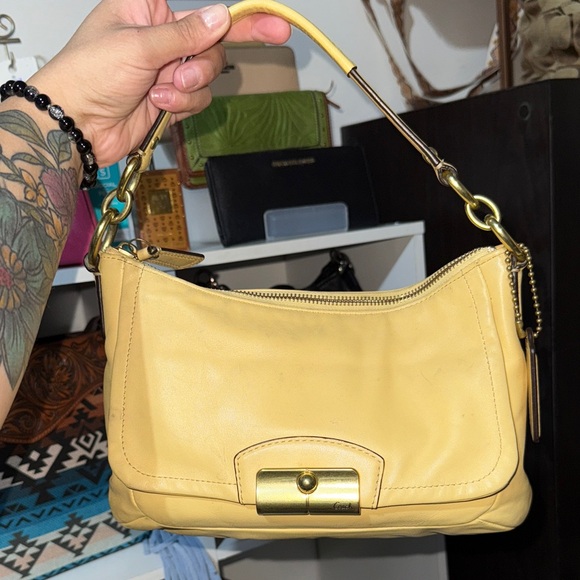 Coach 2012 Yellow Leather Bag - Picture 1 of 14